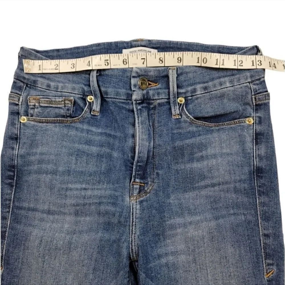 Good American Good Legs High Rise Skinny Denim in Blue 107 Medium Wash Size 4/27 - Picture 10 of 11